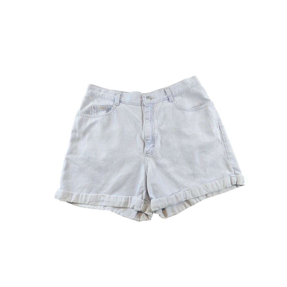 Vintage Riders by Lee Light Wash Denim High Waisted Mom Shorts Blue 16M 0393